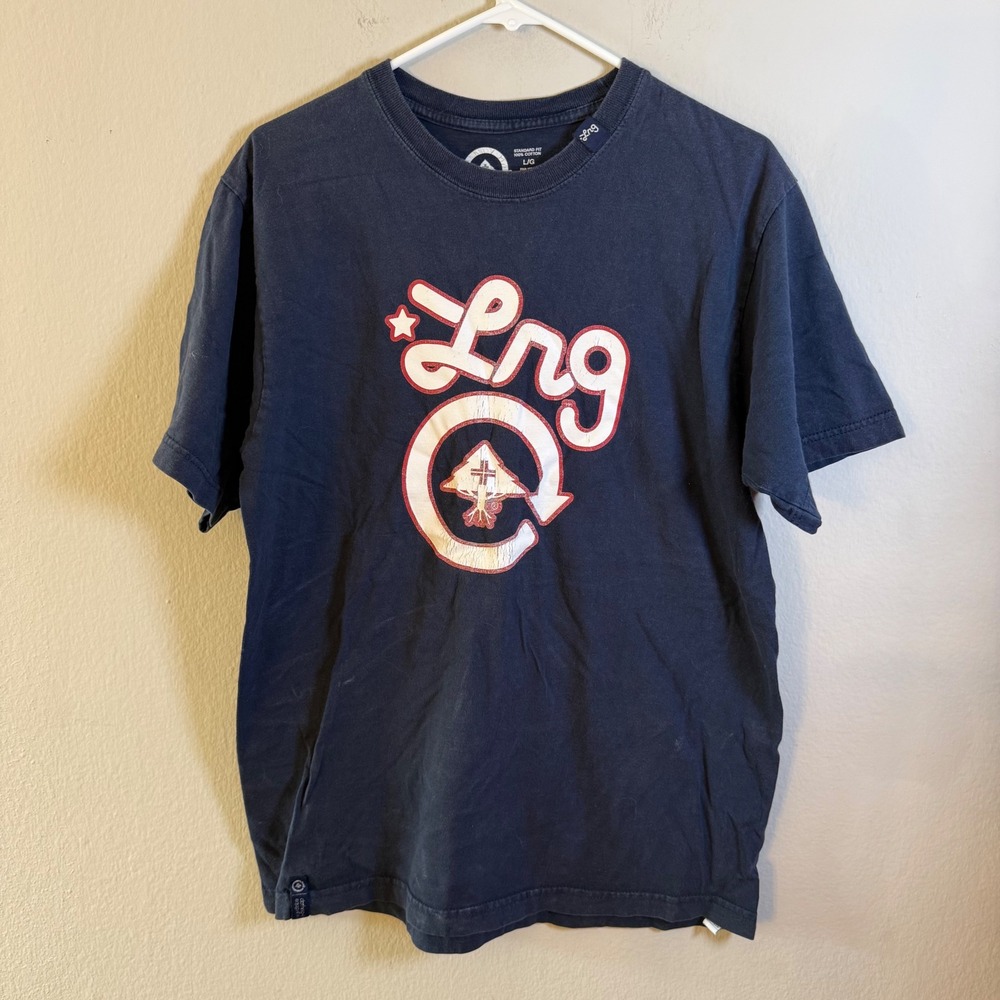 LRG Mens Navy Blue Graphic T-Shirt Tree Logo Streetwear Skate Tee Size L